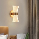 Acrylic and Aluminium Up /Down Wall Scone with Gold Ring- living room view