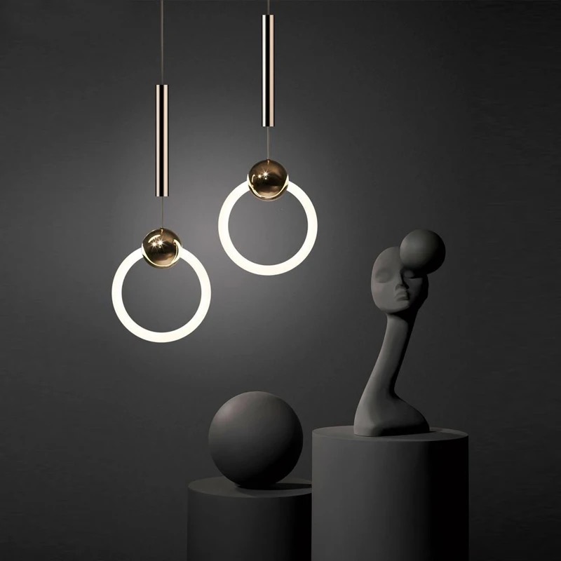 White + Gold Earring style LED Pendant Light
