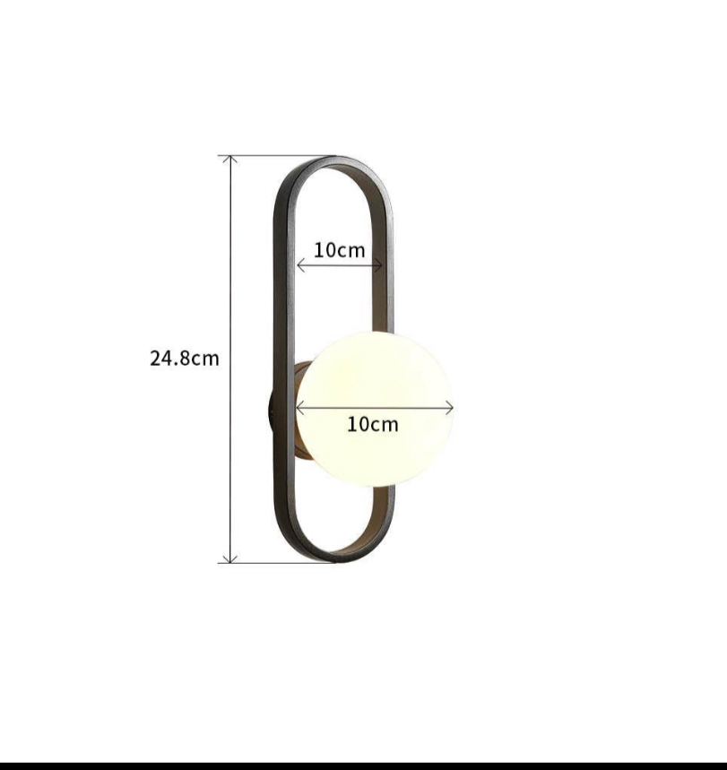 Single head Glass Ball Nordic Wall Light-BK