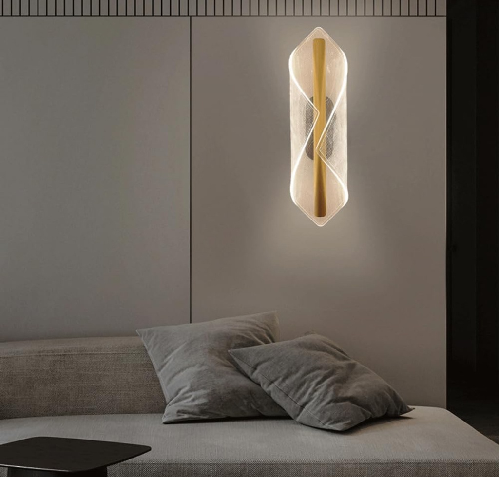 Acrylic and Aluminium Wall Scone - Folded Napkin- living room