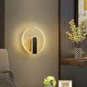 Acrylic and Aluminium Wall Scone Cracked Glass- Round-Bedside