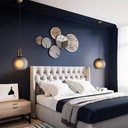 American style Grey Frosted Glass Round Pendant Light- Bedside