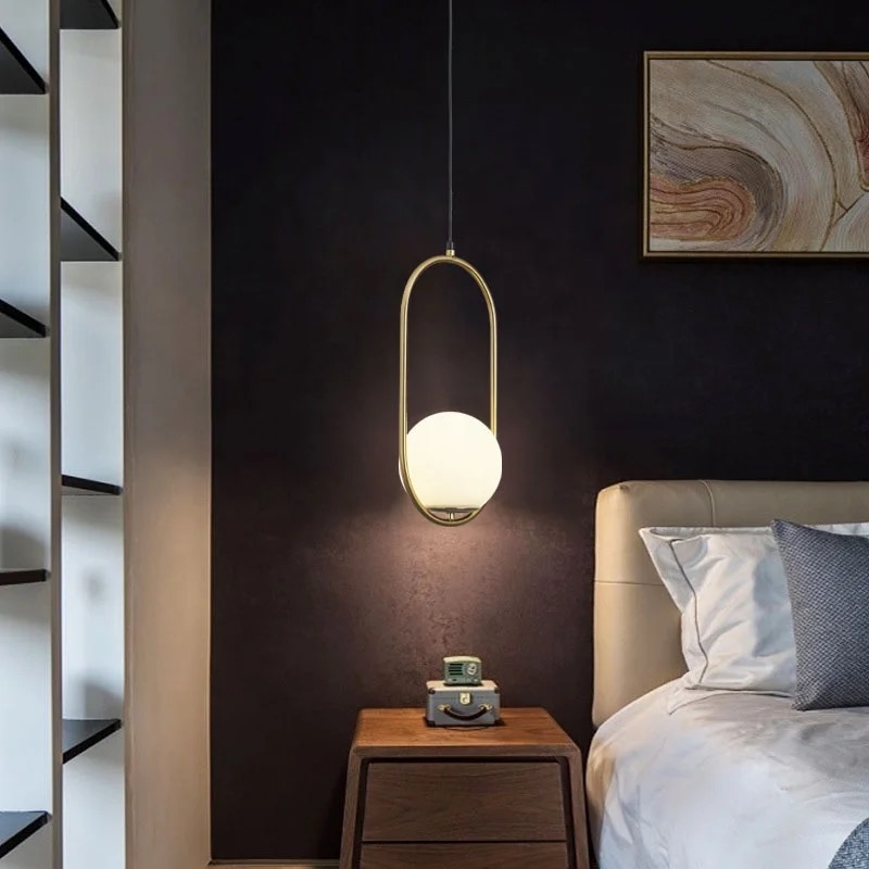 Gold Oval Ring Pendant Light