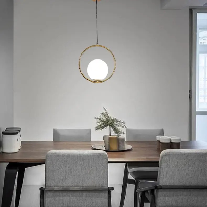 Gold Ring Pendant light- Dining