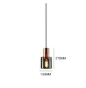 Italian Design Small Pendant Light with Smoky Glass