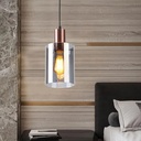Italian Design Small Pendant Light with Smoky Glass
