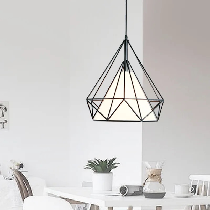 Metal + Fabric Cone Pendant Light- Dining