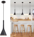 Metal Pendant Light with Cone Lamp Shade- Black