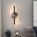 Acrylic and Aluminium S Shaped Wall Scone with Black Base- living room view
