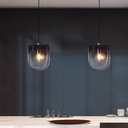 Retro Style Hand-Corrugated Glass Pendant Light