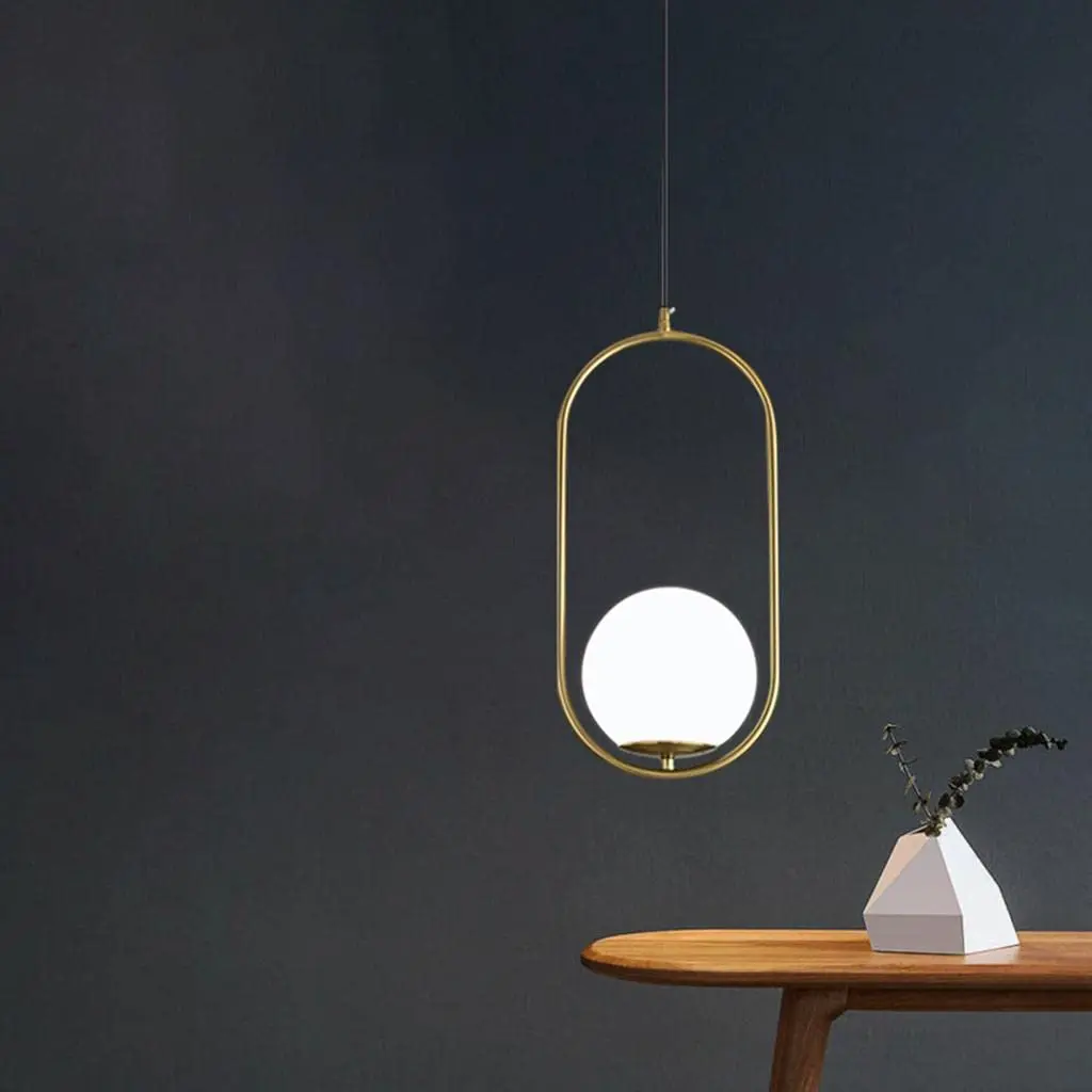 Gold Oval Ring Pendant Light