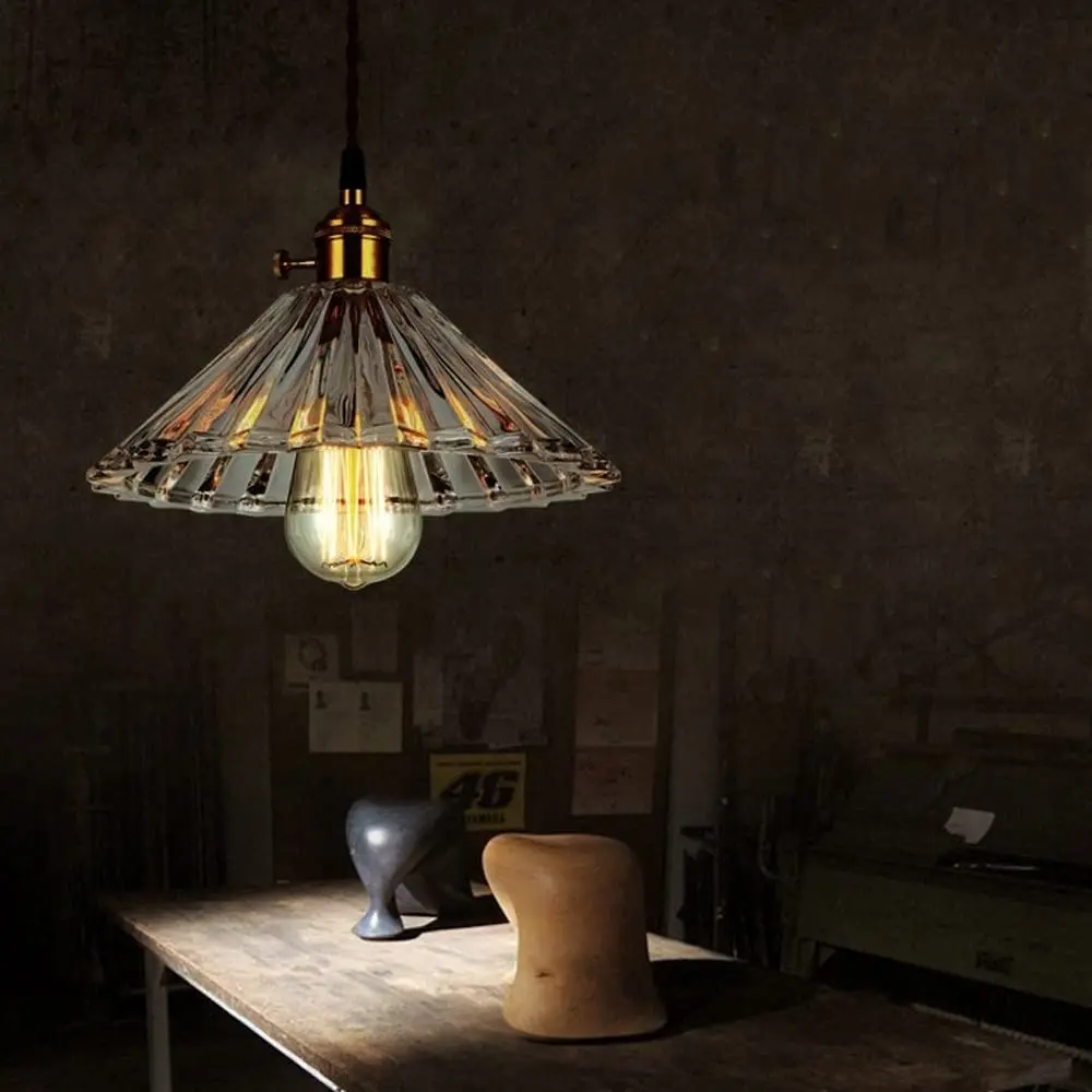 Retro Style Glass Pendant with Brass holder