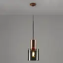 Italian Design Small Pendant Light with Smoky Glass