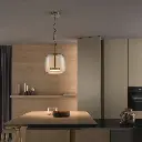 LED Oval Shaped Pendant Light with Amber Glass