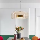 Contemporary design Amber Glass Shade LED Pendant Light