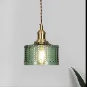 Textured Green Glass Pendant Light