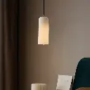 Nordic Style Cylindrical Pendant light with White Glass