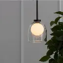 Semi Cylindrical Pendant Light with Glass Ball