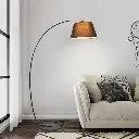 Arched Floor Lamp with White Honeycomb Fabric
