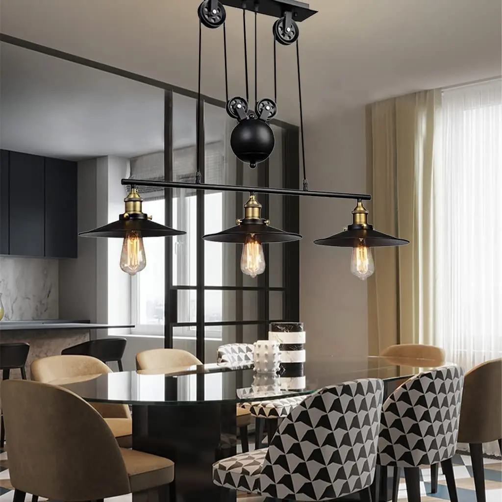 Triple Head Adjustable Hydraulic Pendant Light