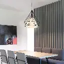 Metal + Fabric Cone Pendant Light