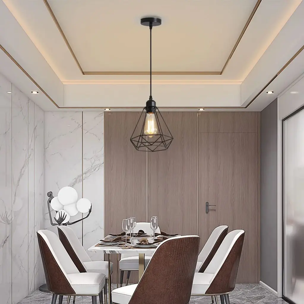 Metal Diamond Design Pendant Light
