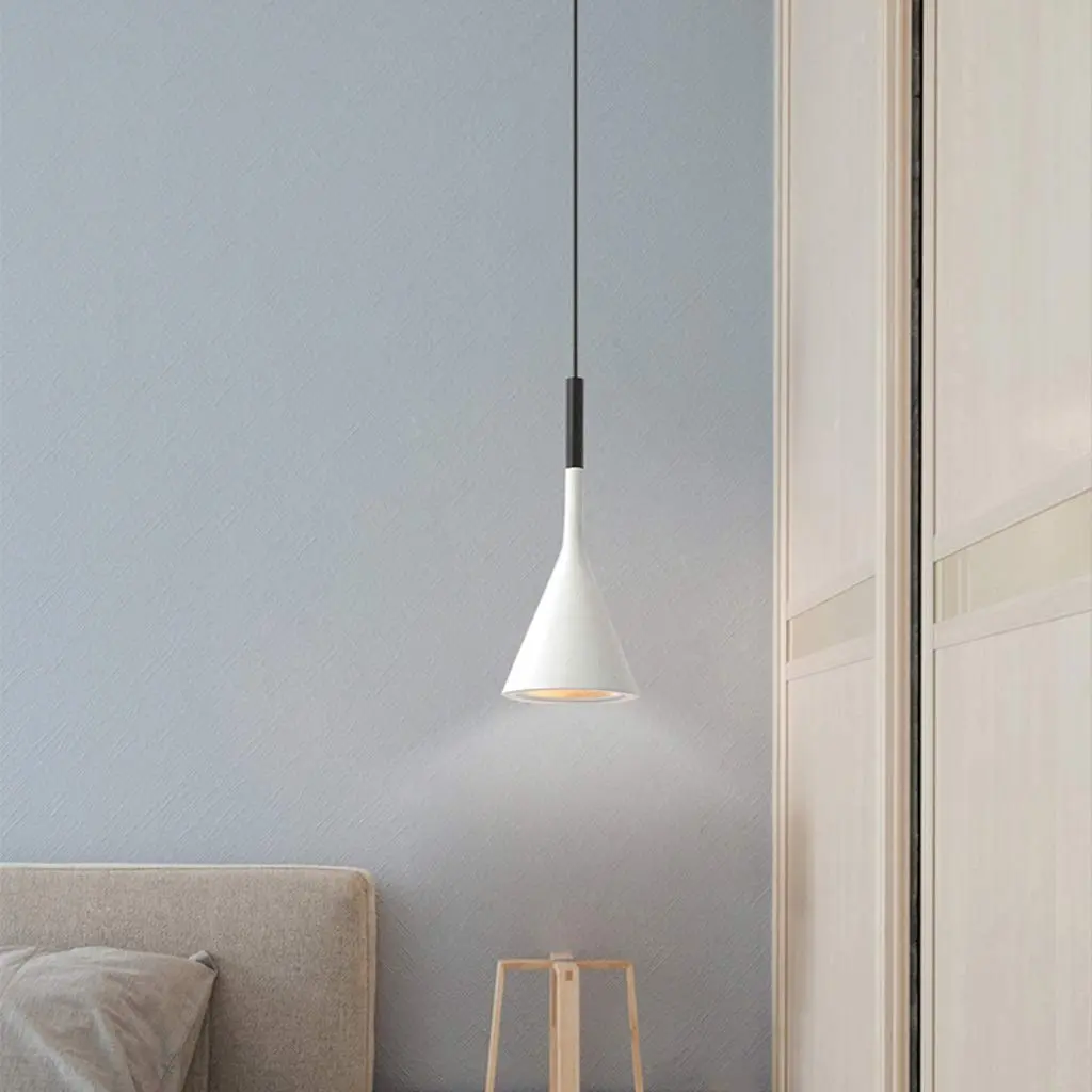 Metal Pendant Light with Cone Lamp Shade- White