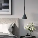 Metal Pendant Light with Cone Lamp Shade- Black