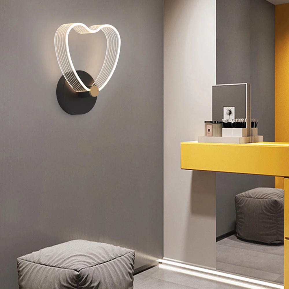 Acrylic and Aluminium Heart Shaped Wall Scone
