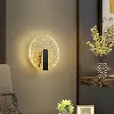 Acrylic and Aluminium Wall Scone Cracked Glass- Round