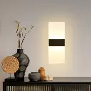 Acrylic and Aluminium Wall Scone up/down with Gold Ring- Rectangle