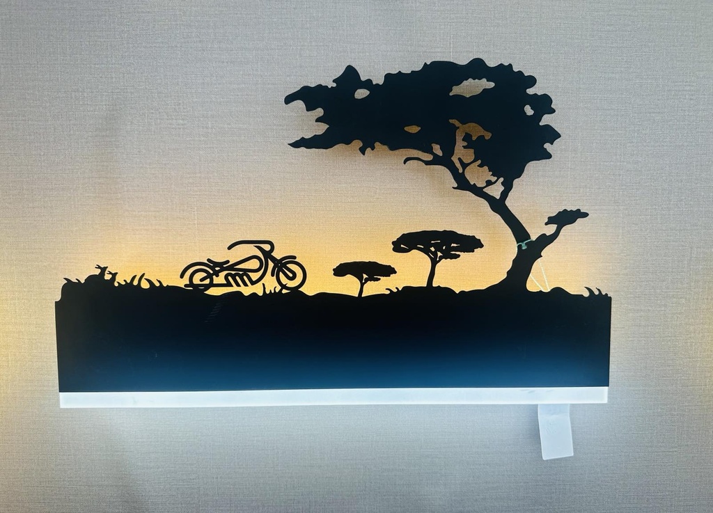 2184 - LED WALL LAMP 10W+10W WW+DL BLACK (MOTORCYCLE)