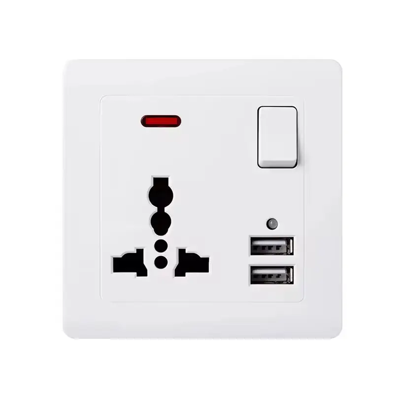 SOCKET SWITCH 13A SINGLE + 2USB MULTI WHITE INFINITE