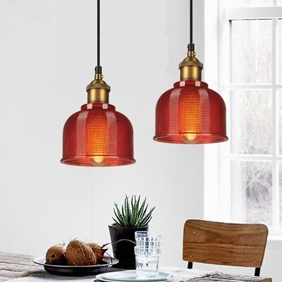 [LH-886] PENDANT LAMP E27 GLASS P-BL012 RED