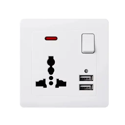 [LH-933] SOCKET SWITCH 13A SINGLE + 2USB MULTI WHITE INFINITE