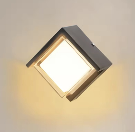 [LH-943] LED WALL LAMP 12W 3000K SQ IP 65 BLACK