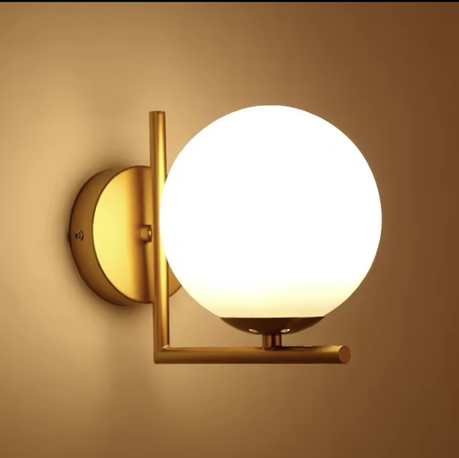 [LH-971] WALL LAMP 6067 E27 GOLD + GLASS GLOBE