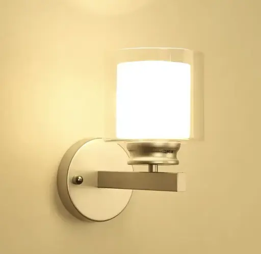 [LH-978] WALL LAMP 2621 E27 GLASS CYLINDER + GLASS COVER GD BODY