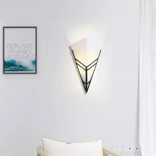 [LH-1036] WALL LAMP 6621 V SHAPE BLACK