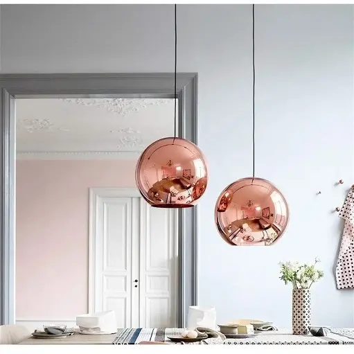 [LH-1095] Contemporary design Globe Rose Gold Pendant Light
