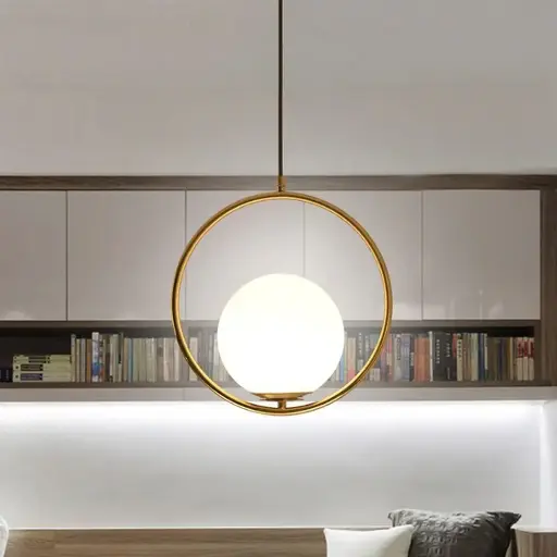 [LH-1101] Gold Ring Pendant light