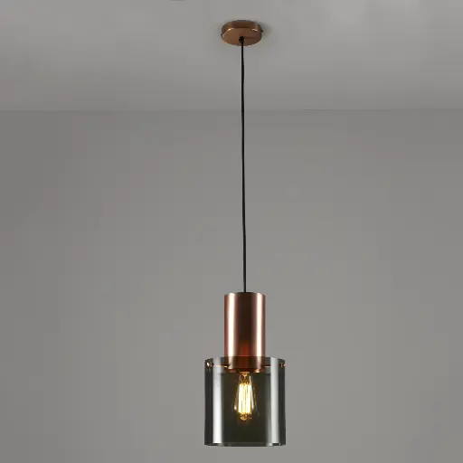 [LH-1102] Italian Design Small Pendant Light with Smoky Glass