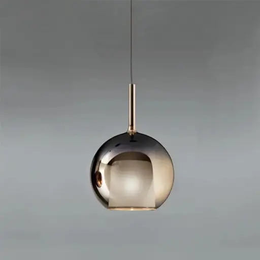 [LH-1118] Nordic Style Globe Pendant light with White Glass Semi cylinder