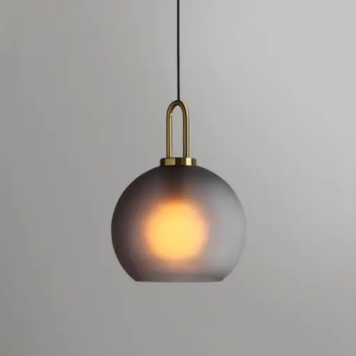 [LH-1141] American style Grey Frosted Glass Round Pendant Light