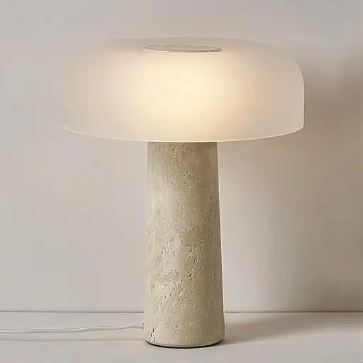 [LH-1114] Natural Stone Travertine Table Lamp