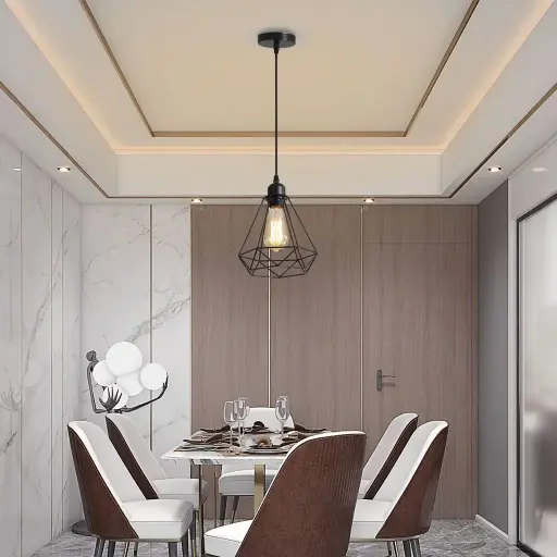 [LH-1106] Metal Diamond Design Pendant Light
