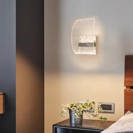 [LH-1061] Acrylic and Aluminium Curved Wall Scone